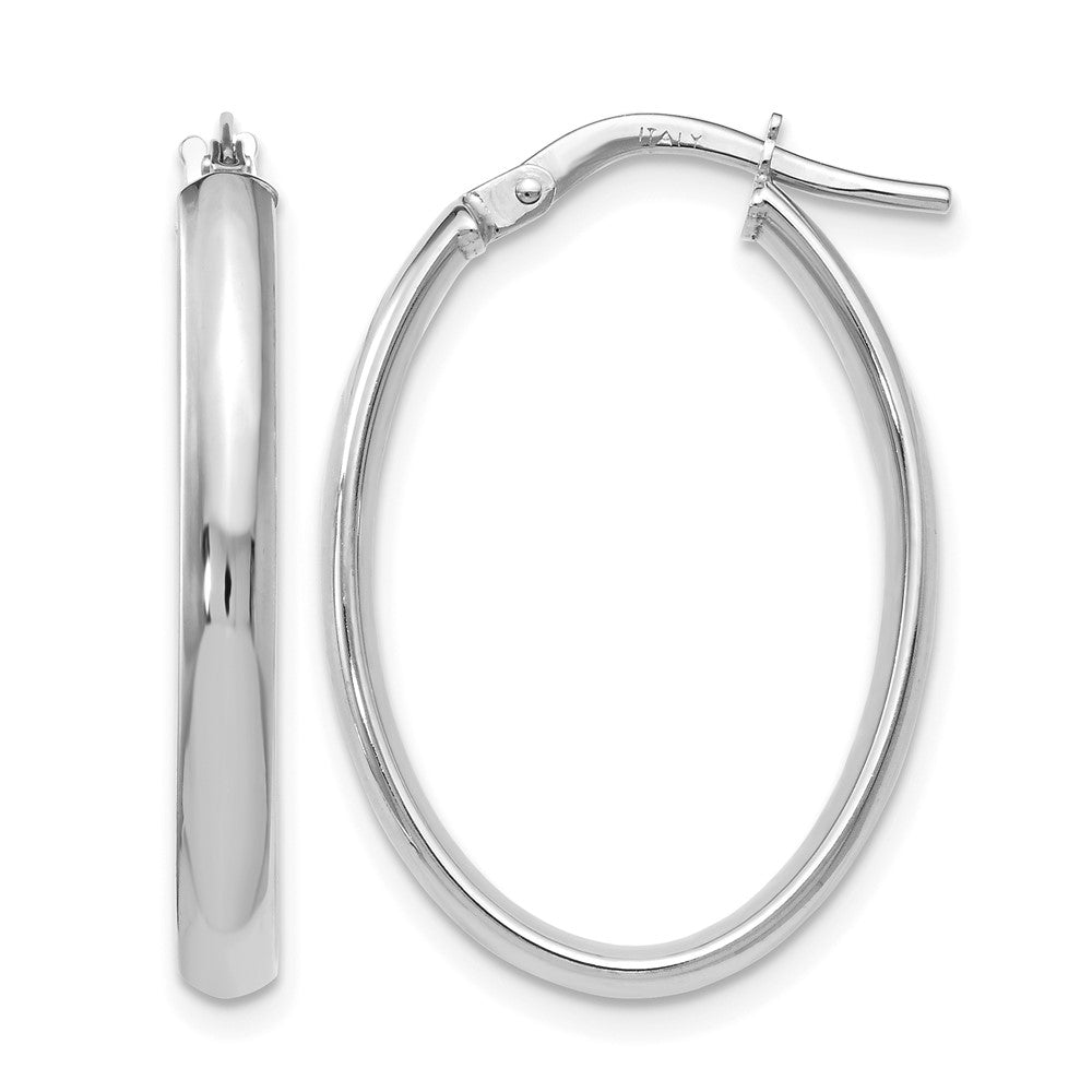 Polished;10K White gold;Oval