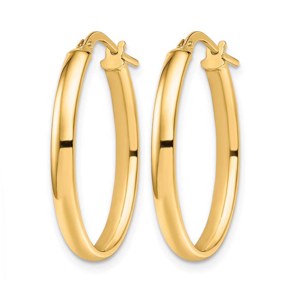 10K Polished Oval Hoop Earrings