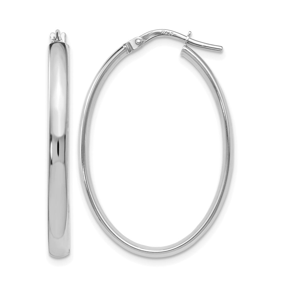 Polished;10K White gold;Oval