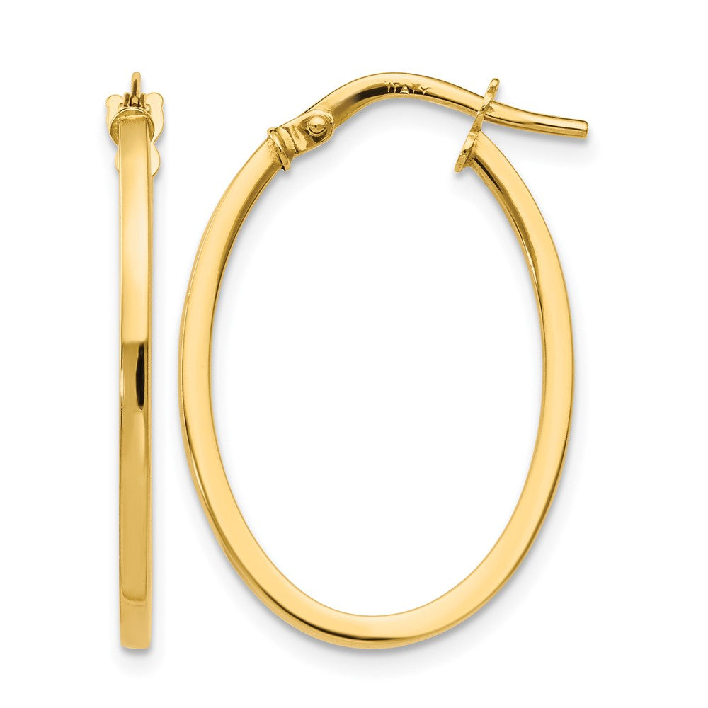 Polished;10K Yellow gold;Hinged hoop