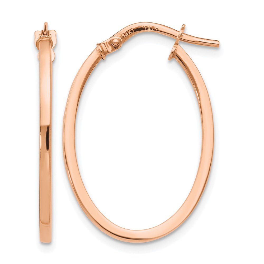 Polished;10K Rose gold;Hinged hoop