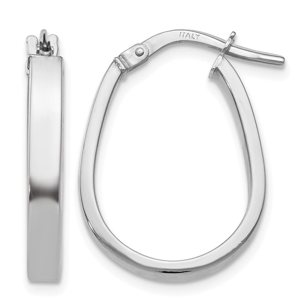 Polished;10K White gold;Hinged hoop