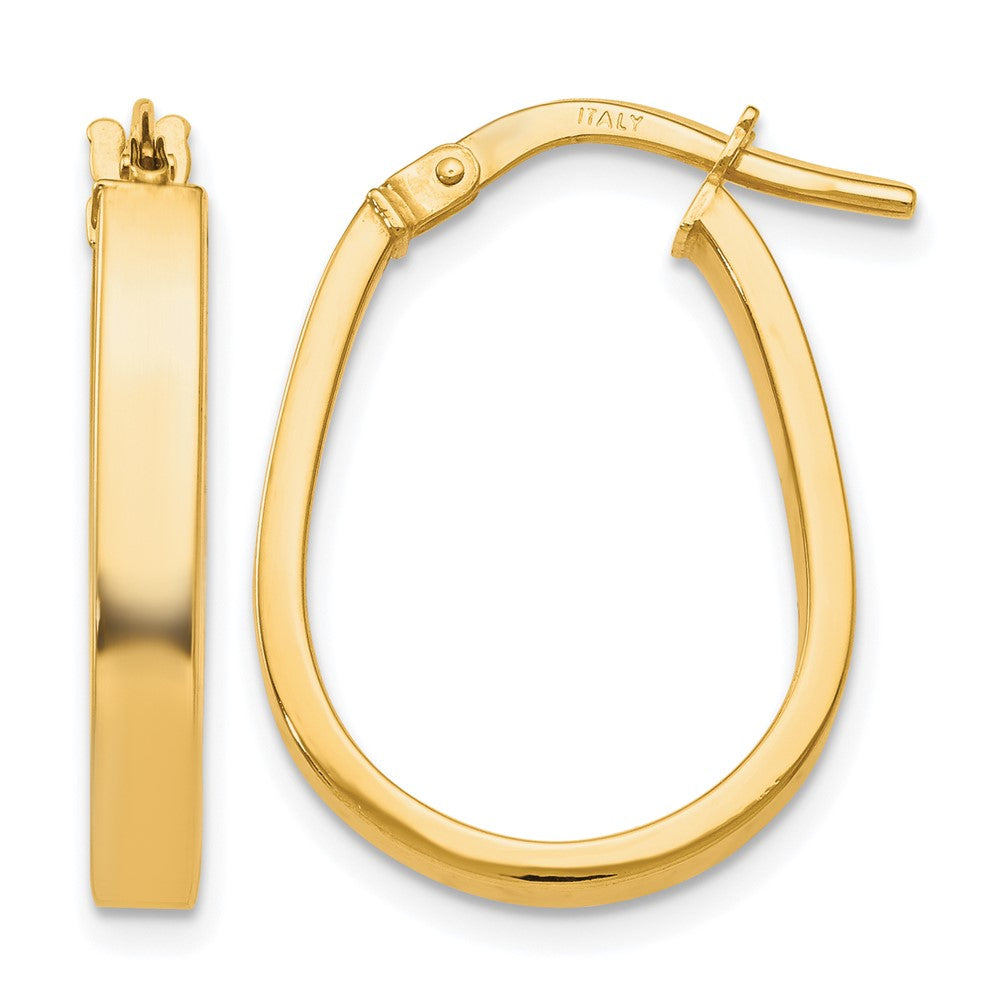 Polished;10K Yellow gold;Hinged hoop