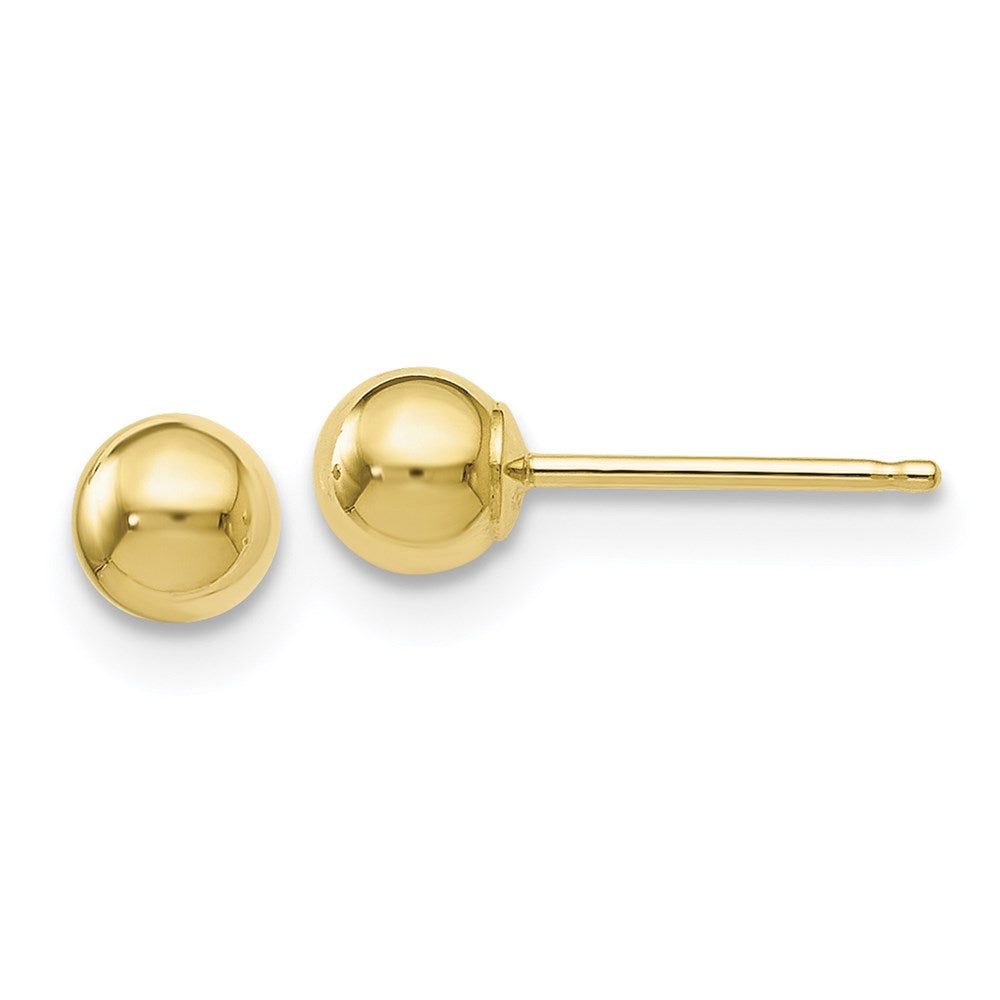 Polished;10K Yellow gold;Post