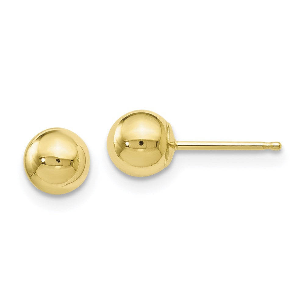 Polished;10K Yellow gold;Post