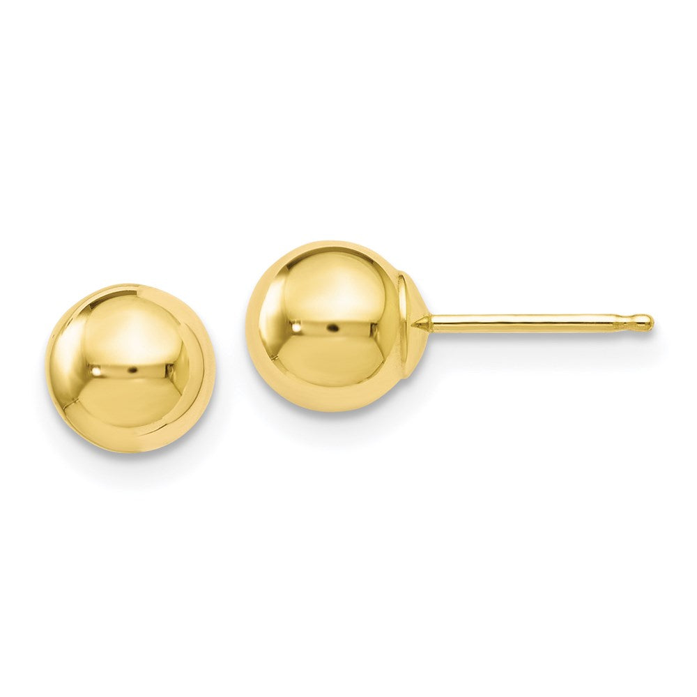 Polished;10K Yellow gold;Post