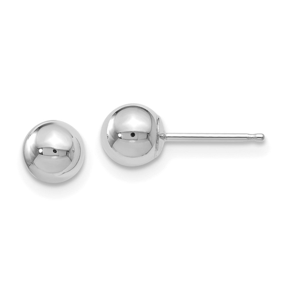 Polished;Post;10K White gold