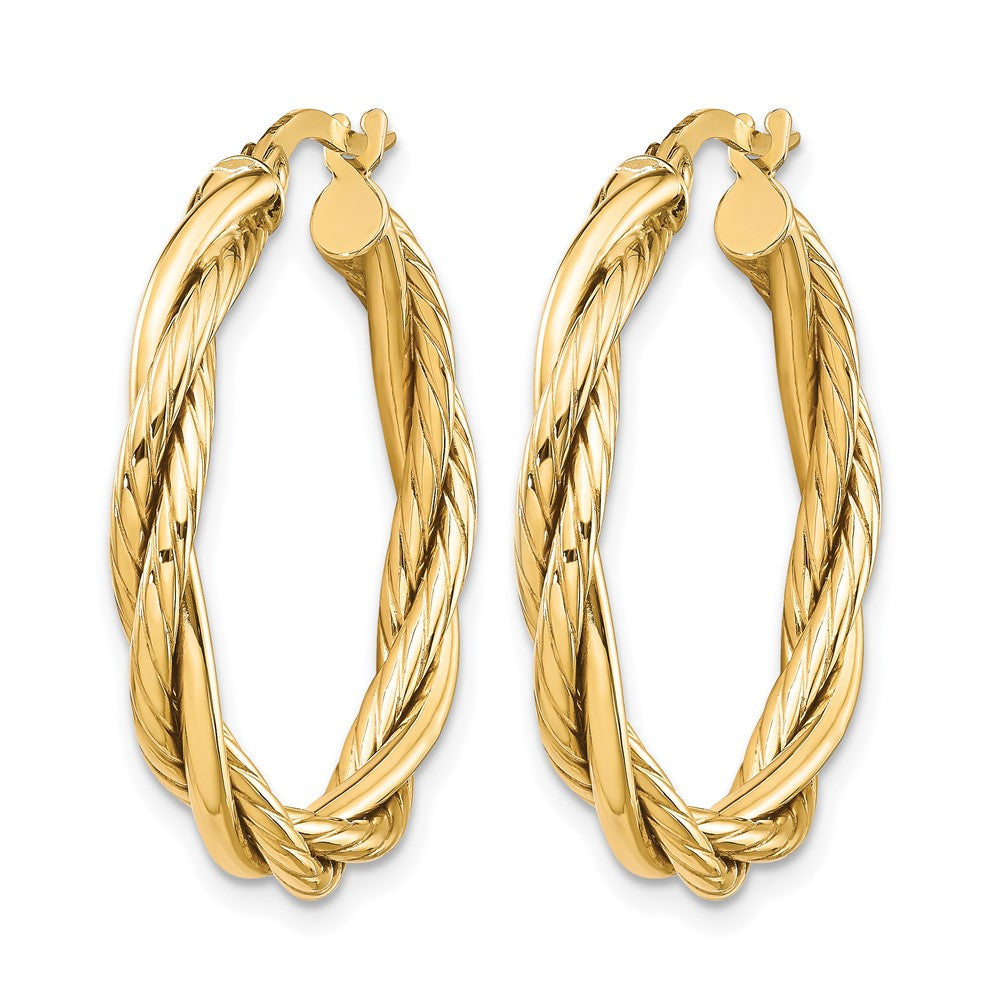 10K Polished Twisted Hoop Earrings