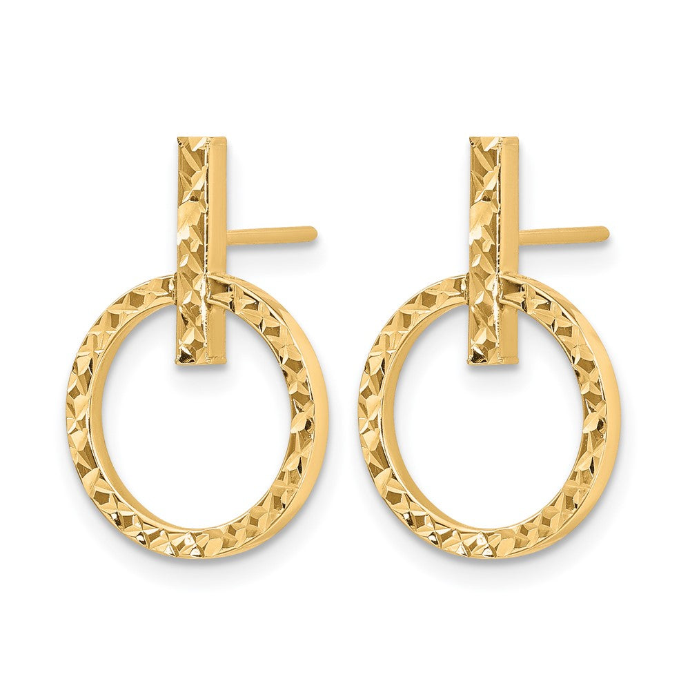 10K Polished D/C Post Dangle Earrings