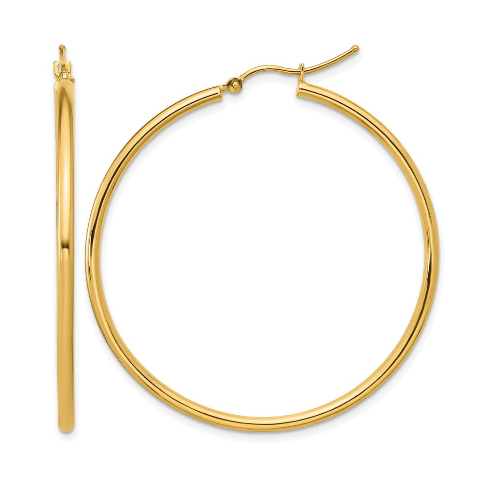 10K Polished Hinged Hoop Earrings