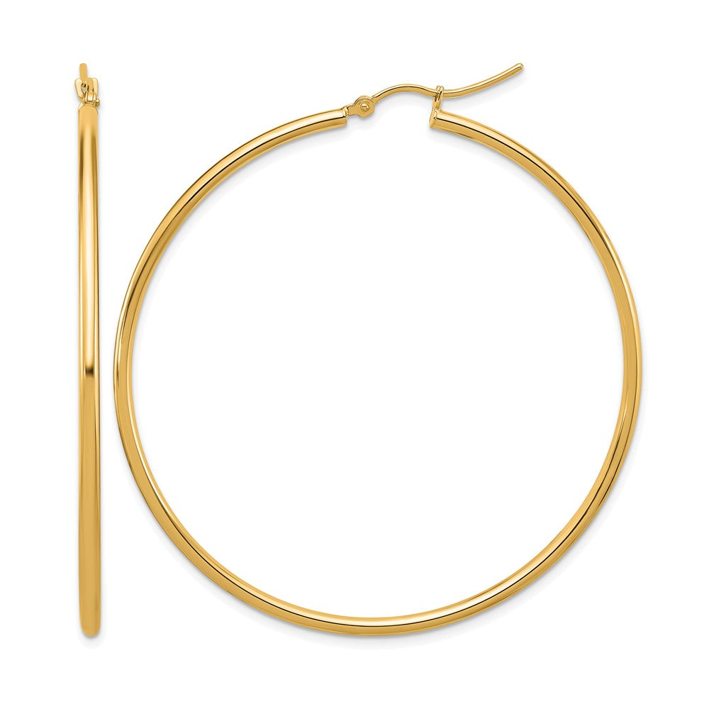 10K Polished Hinged Hoop Earrings