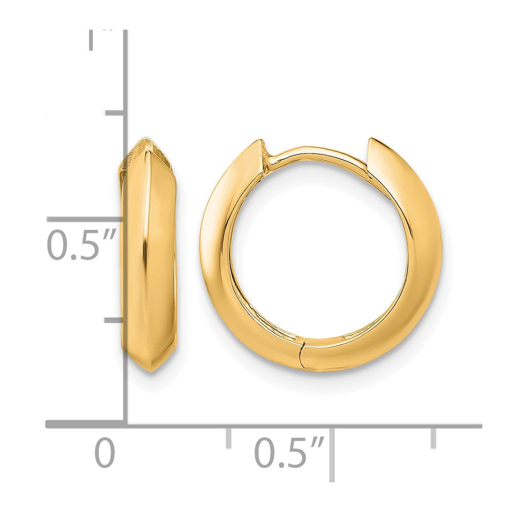 10K Polished Hinged Huggie Earrings