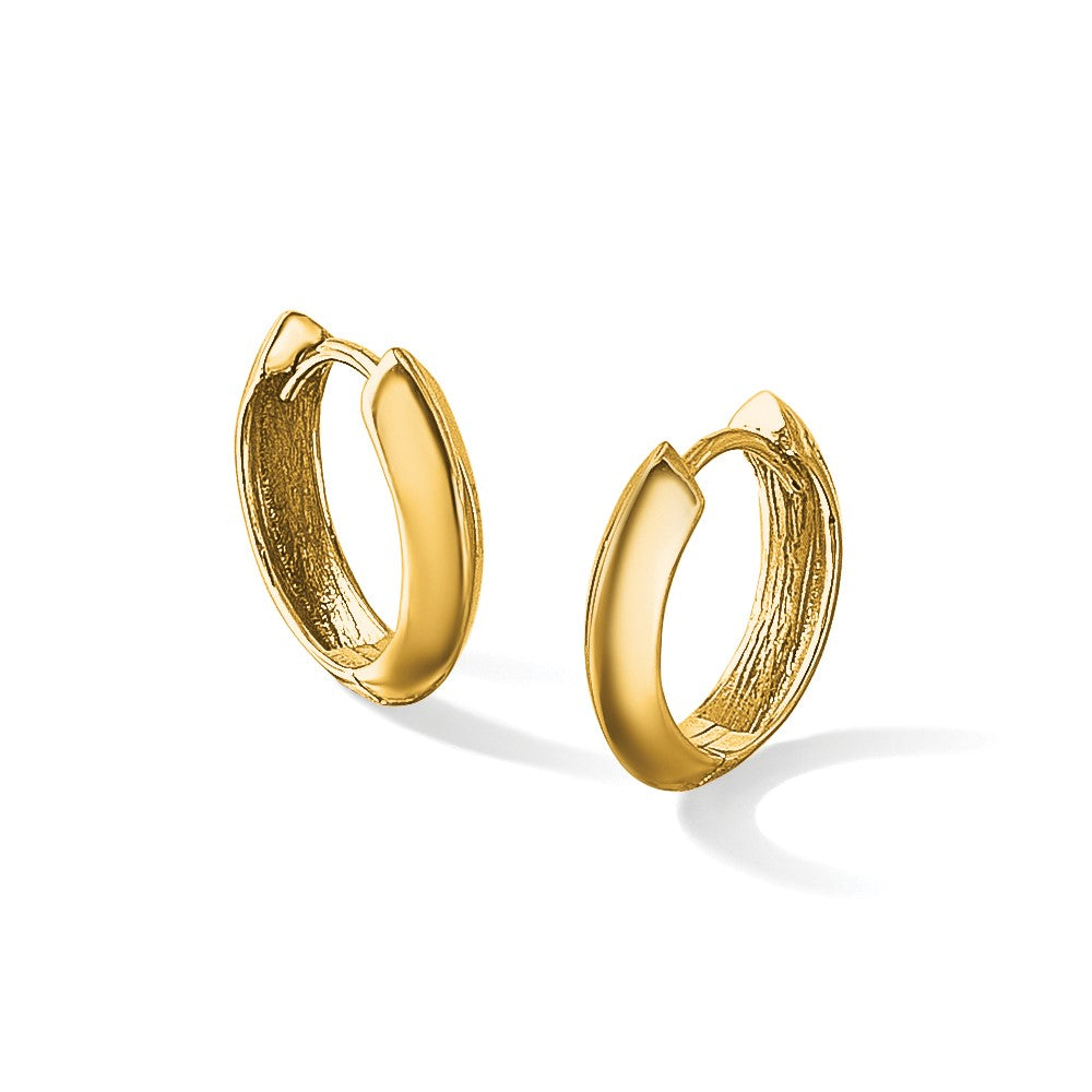 10K Polished Hinged Huggie Earrings