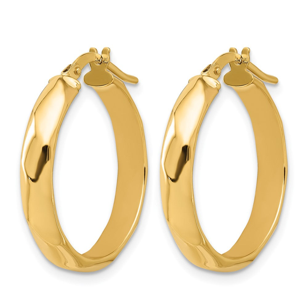 10K Polished Twisted Round Hoop Earrings