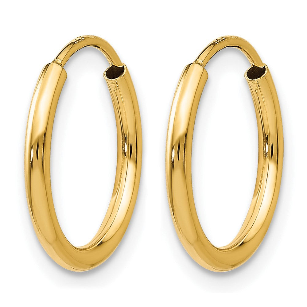 10k 1.5mm Polished Round Endless Hoop Earrings