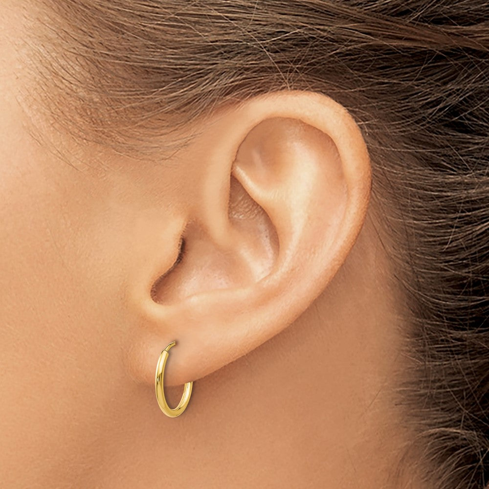 10k 1.5mm Polished Round Endless Hoop Earrings
