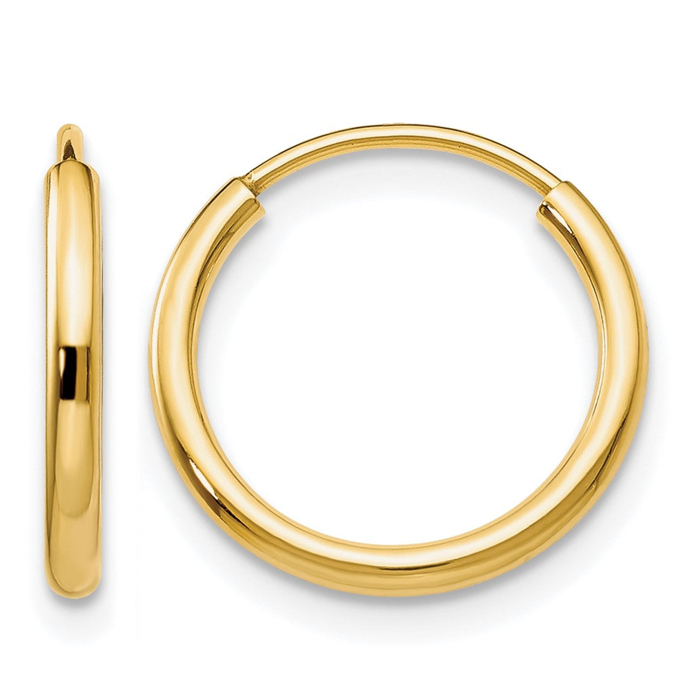10k 1.5mm Polished Round Endless Hoop Earrings