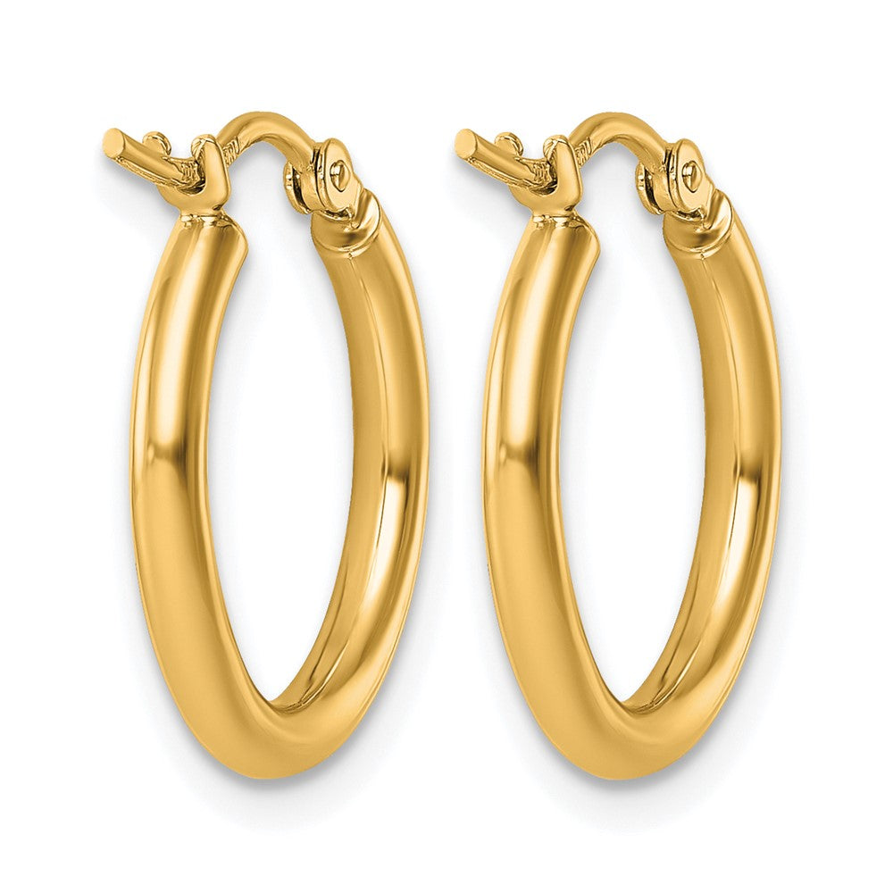10k Polished 2x17.5mm Lightweight Tube Hoop Earrings