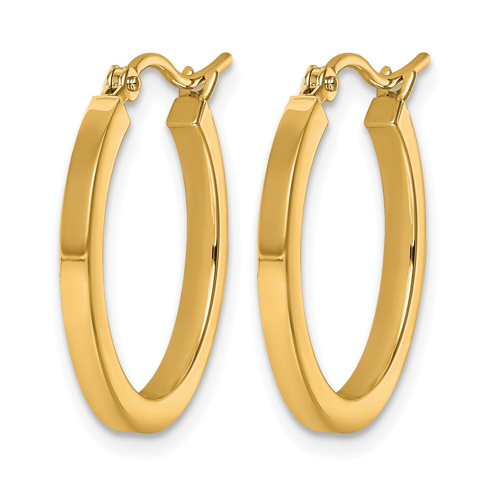 10k 2mm Square Tube Hoop Earrings