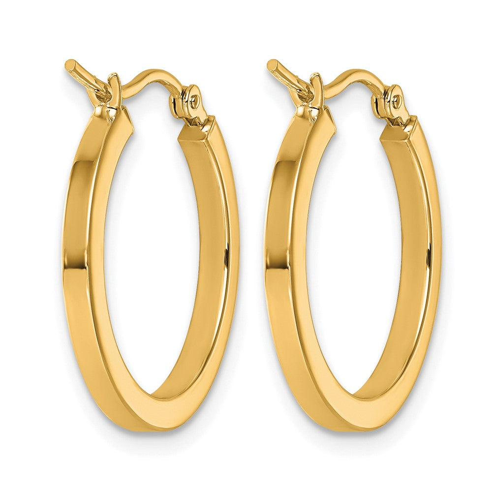 10k 2mm Square Tube Hoop Earrings