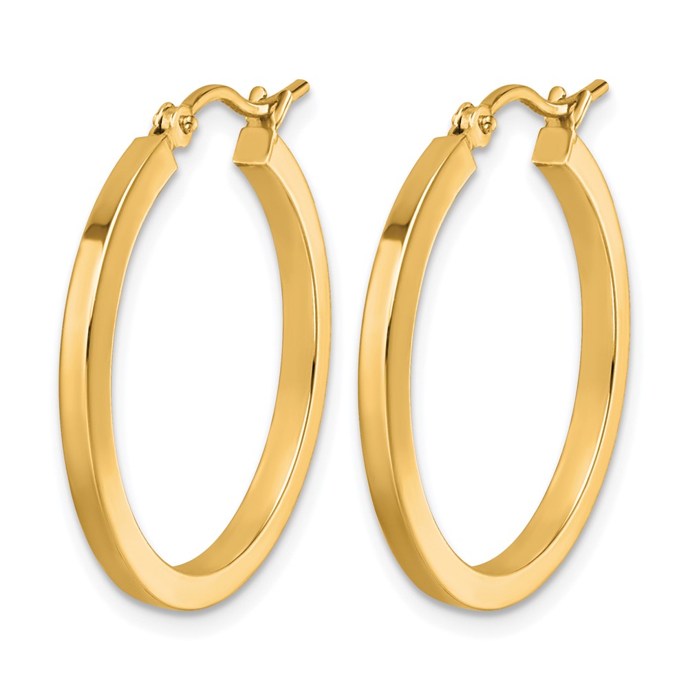 10k 2mm Square Tube Hoop Earrings