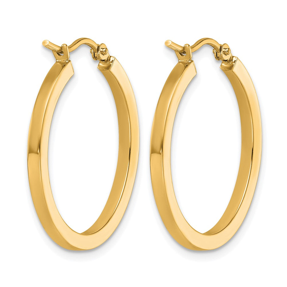 10k 2mm Square Tube Hoop Earrings