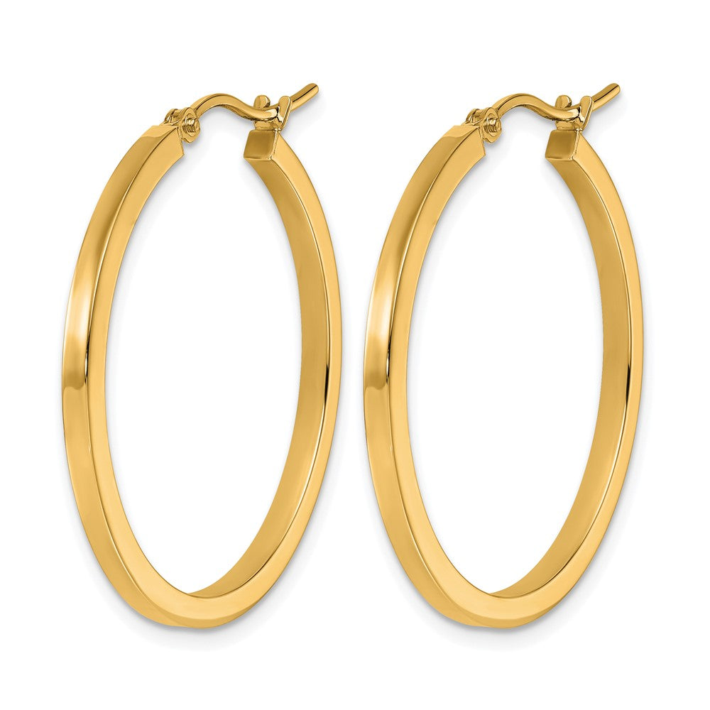 10k 2mm Square Tube Hoop Earrings