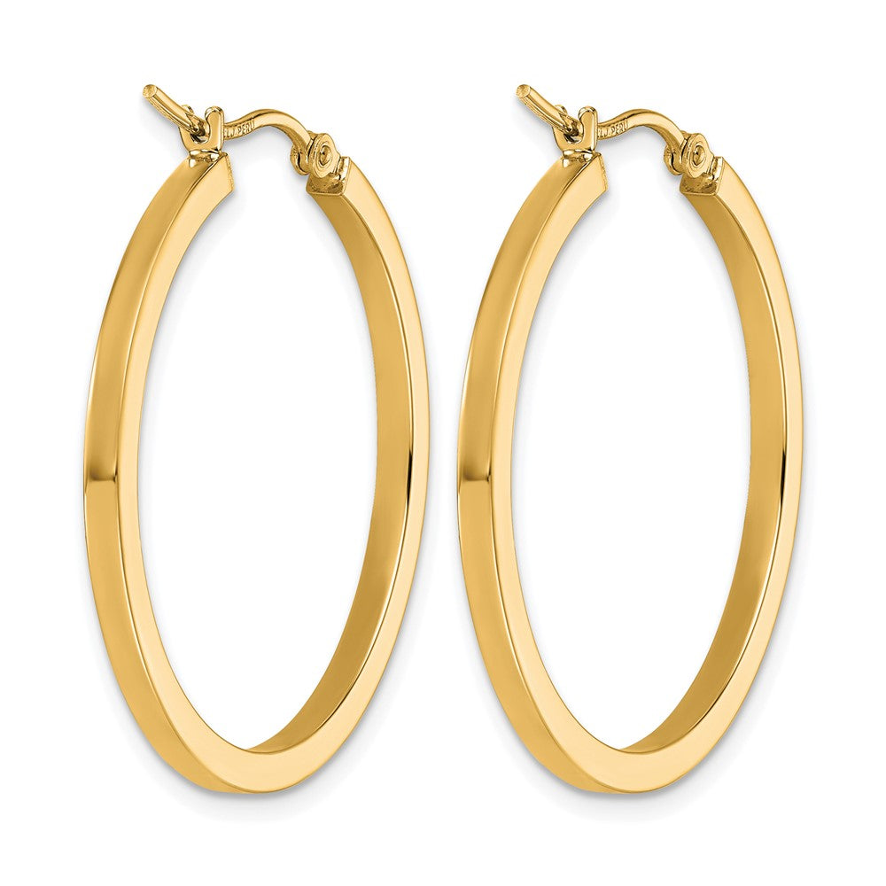 10k 2mm Square Tube Hoop Earrings