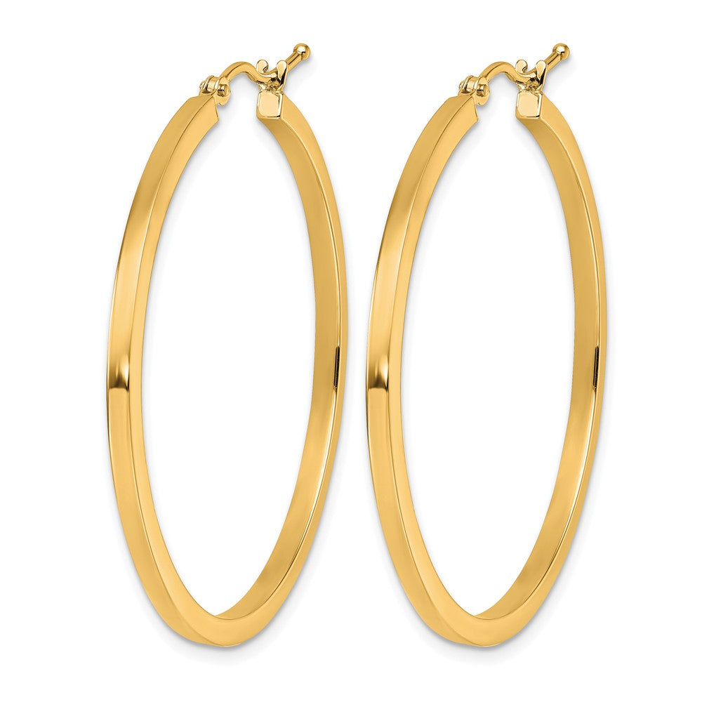 10k 2mm Square Tube Hoop Earrings