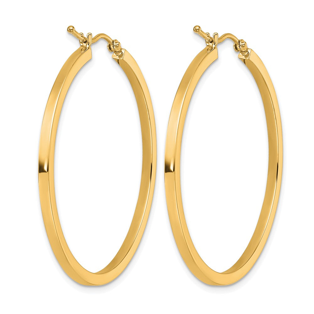 10k 2mm Square Tube Hoop Earrings