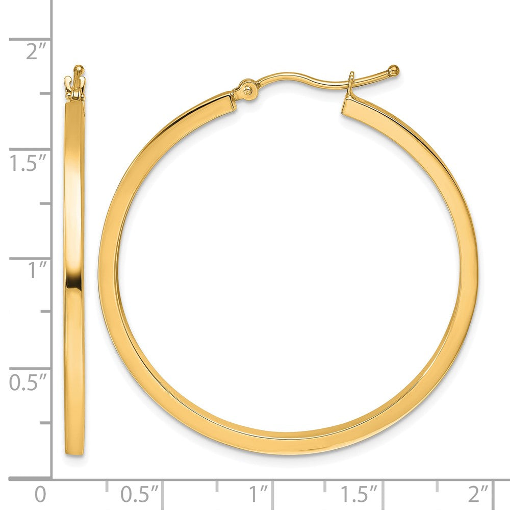 10k 2mm Square Tube Hoop Earrings