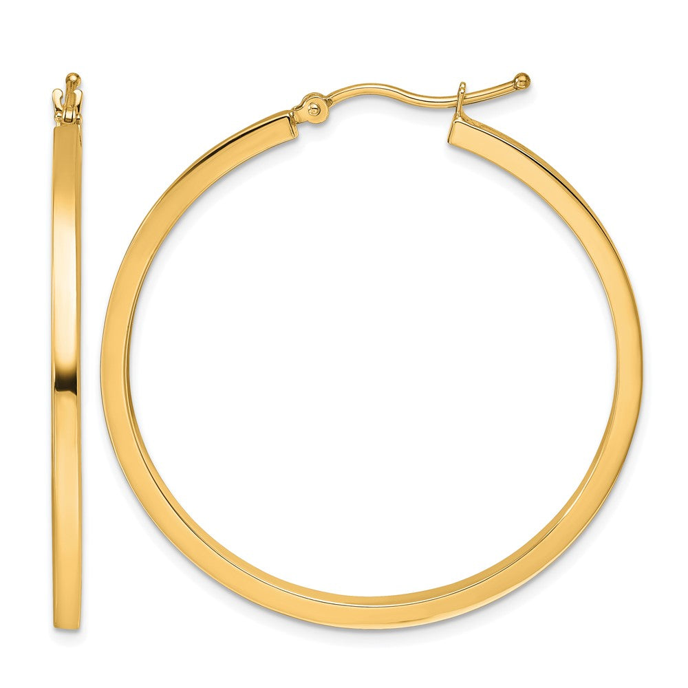 10k 2mm Square Tube Hoop Earrings