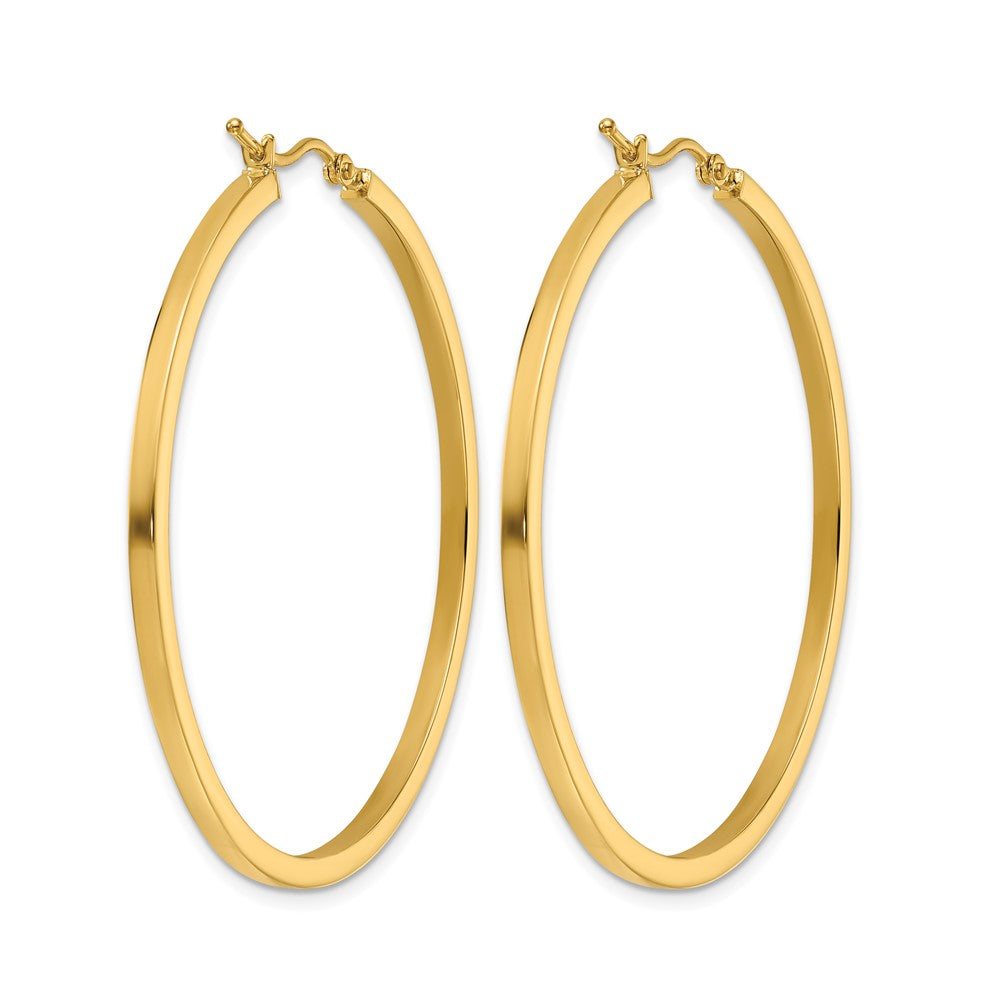 10k 2mm Square Tube Hoop Earrings