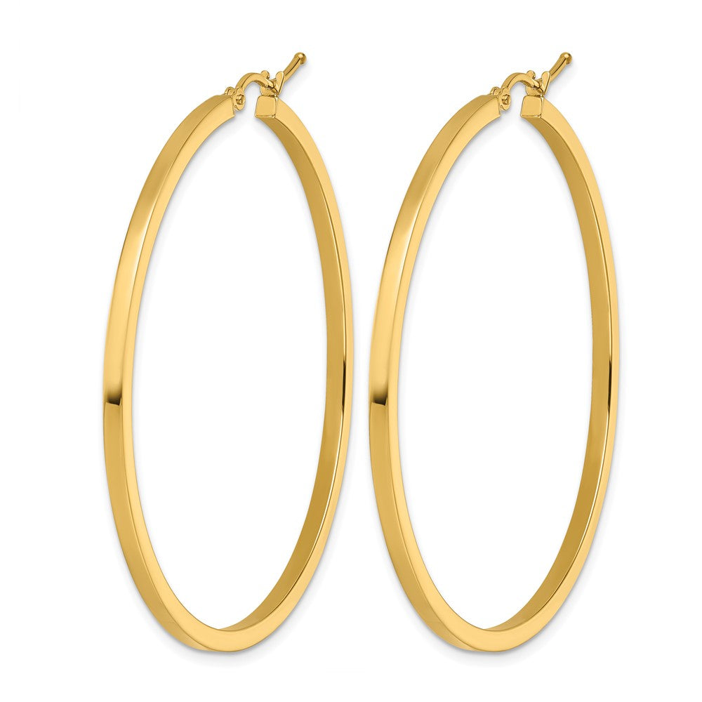 10k 2mm Square Tube Hoop Earrings