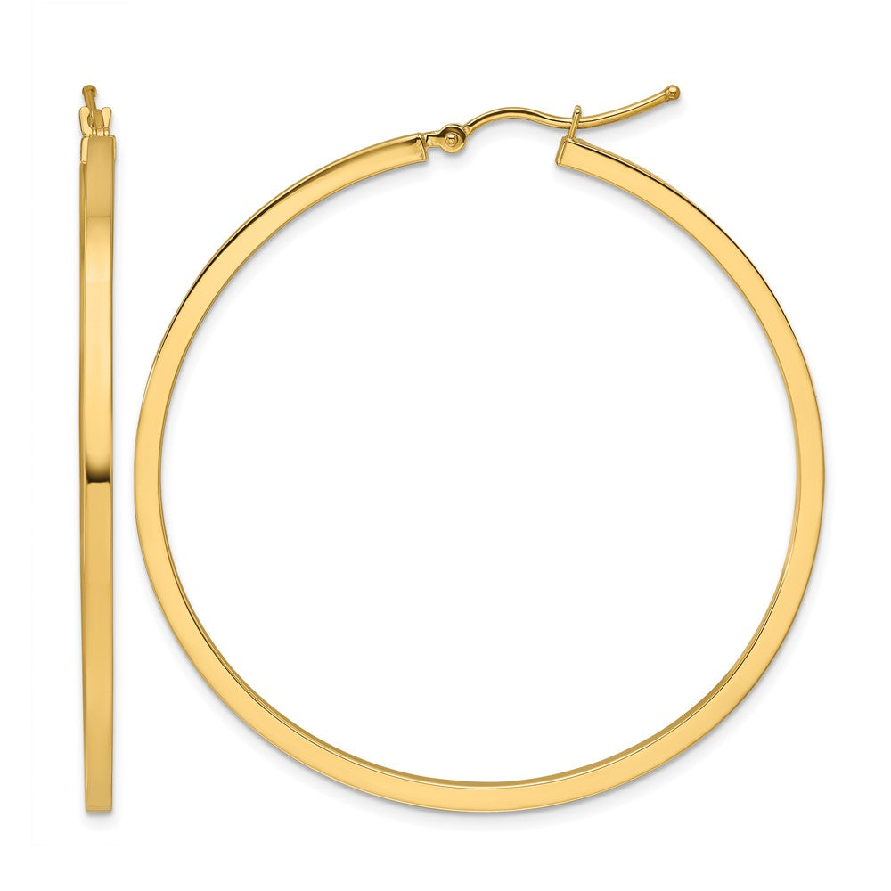 10k 2mm Square Tube Hoop Earrings