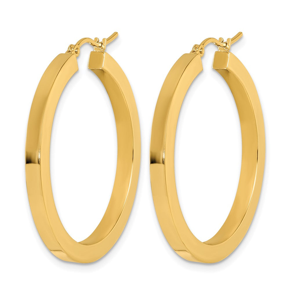 10k 3mm Polished Square Hoop Earrings