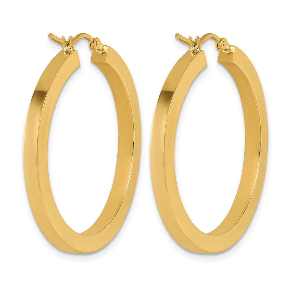 10k 3mm Polished Square Hoop Earrings