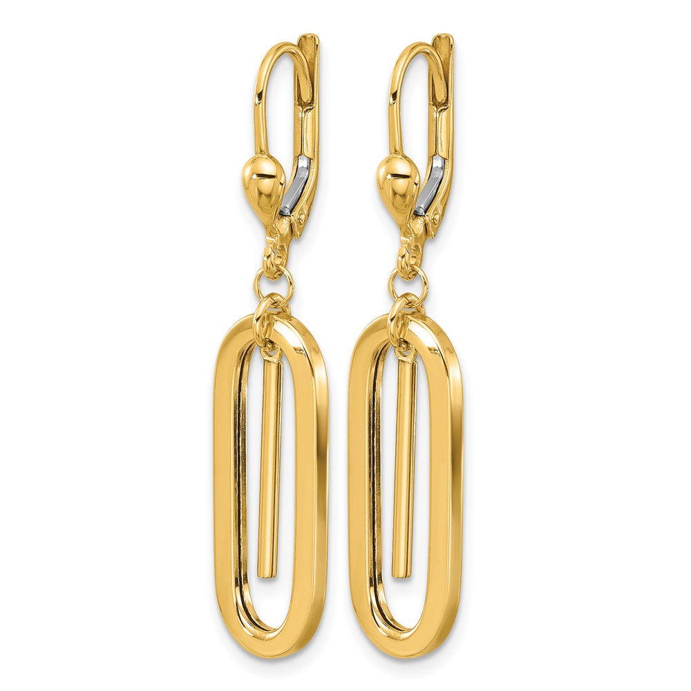 10K Polished Dangle Leverback Earrings