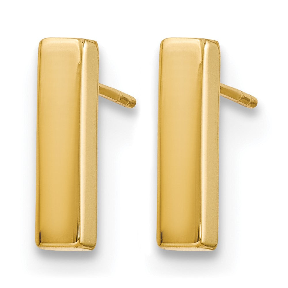 10K Polished Post Bar Earrings