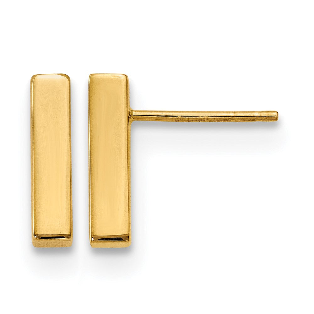 10K Polished Post Bar Earrings