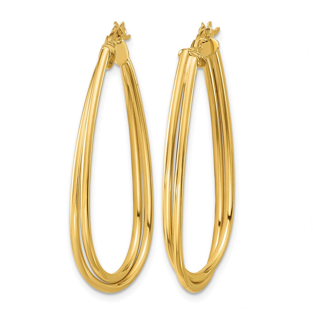 10K Polished Twist Teardrop Hoop Earrings