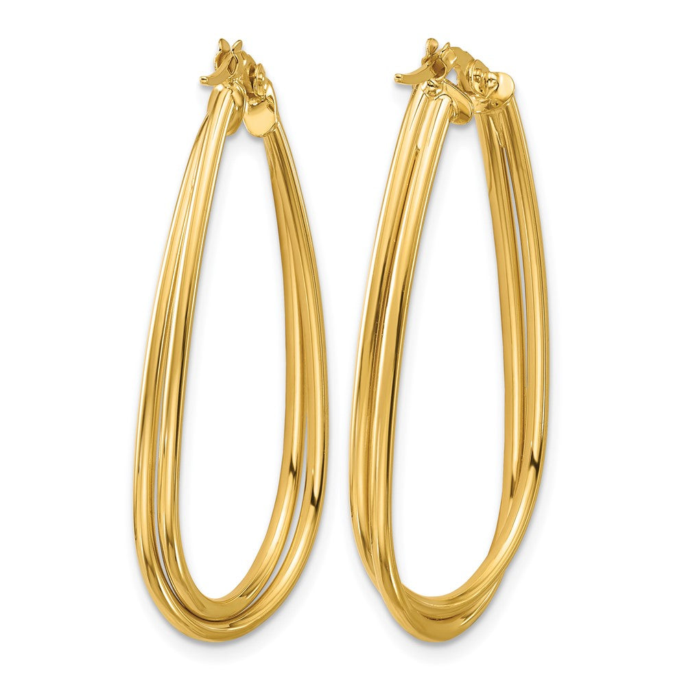 10K Polished Twist Teardrop Hoop Earrings