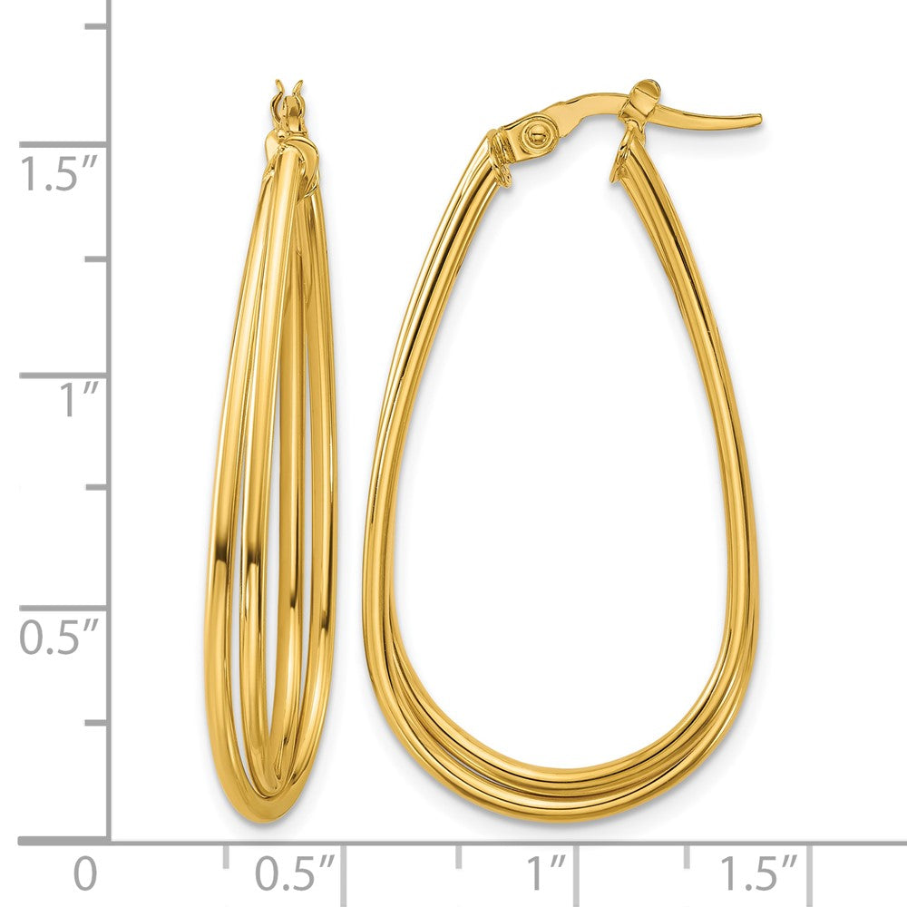 10K Polished Twist Teardrop Hoop Earrings