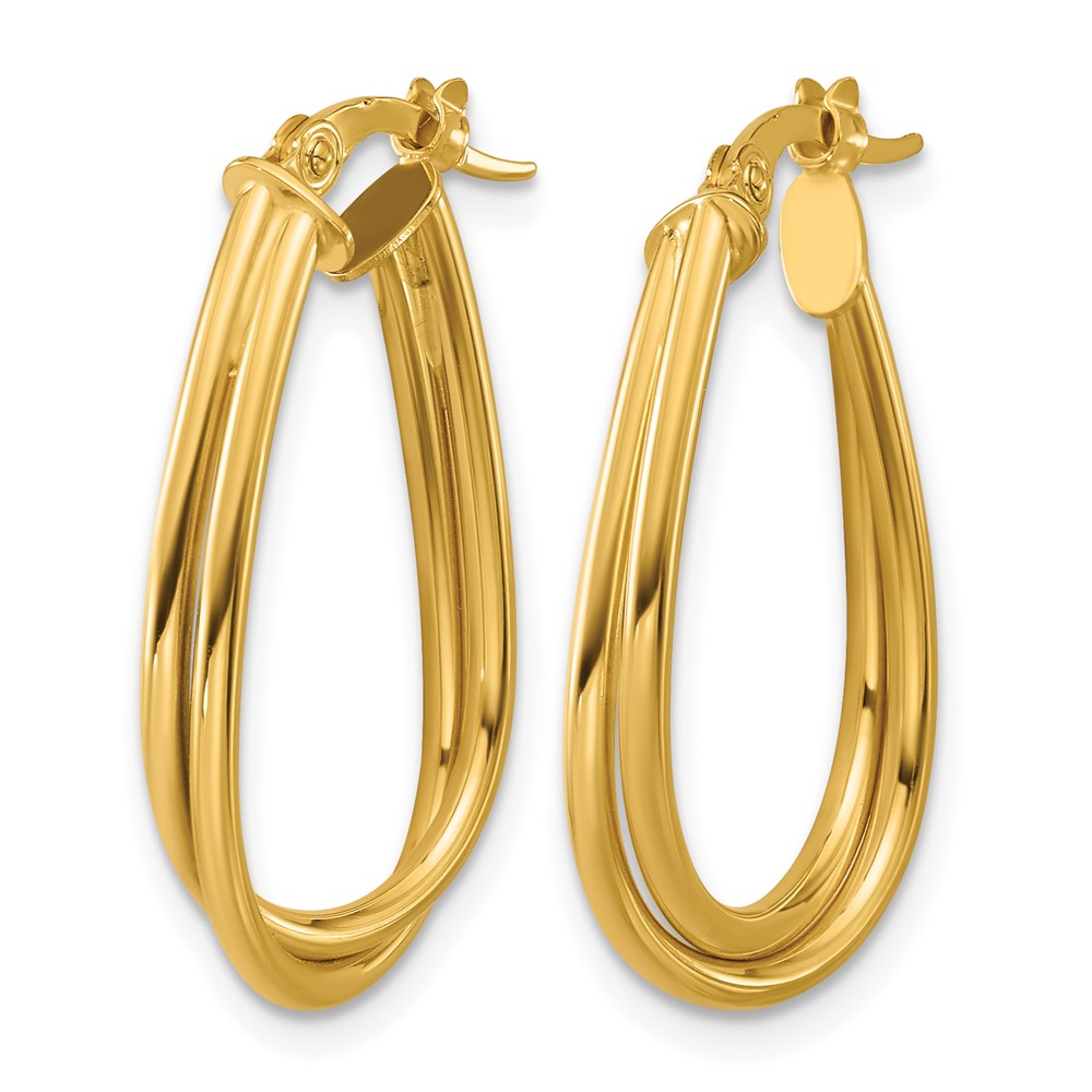 10K Polished Twist Teardrop Hoop Earrings