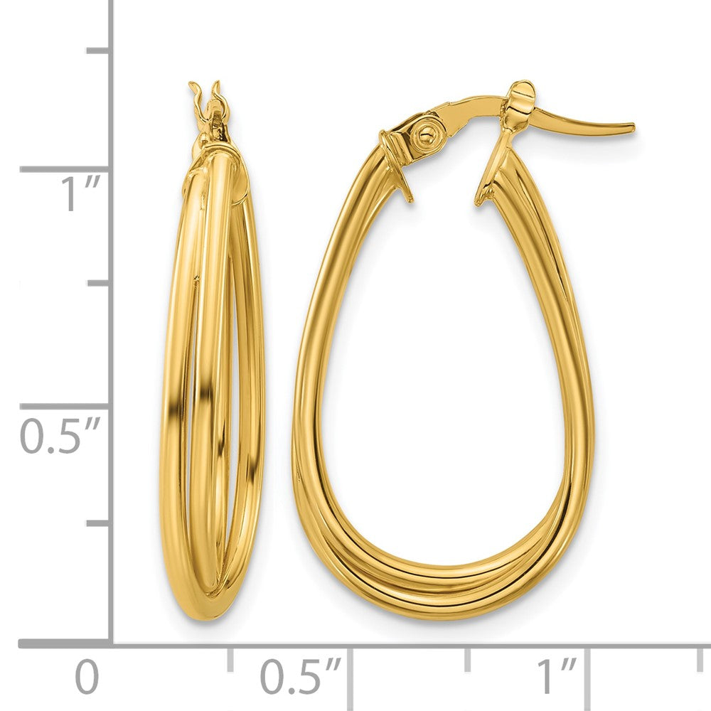 10K Polished Twist Teardrop Hoop Earrings