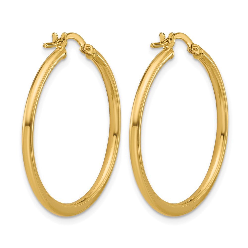 10K Polished Round Hoop Earrings