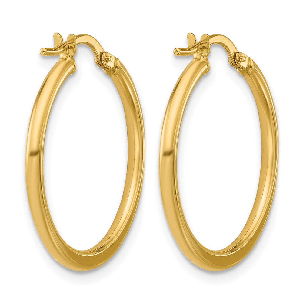 10K Polished Round Hoop Earrings