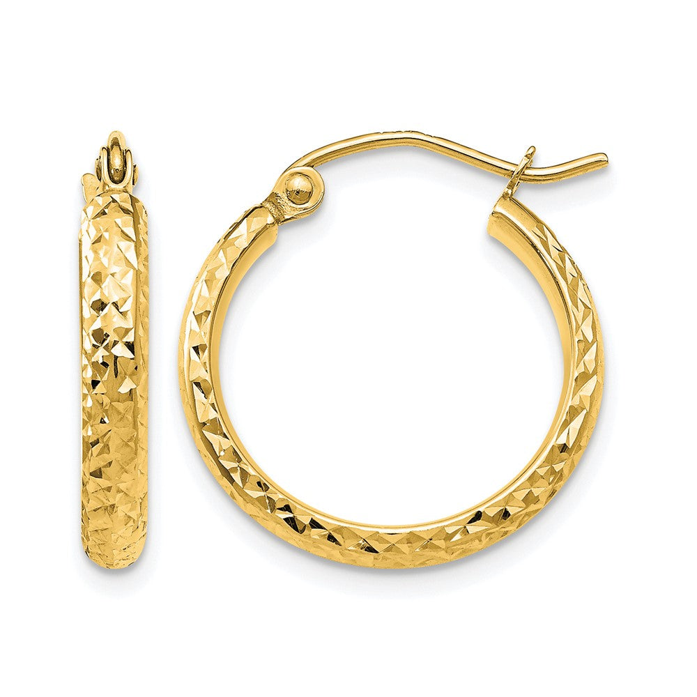 10k D/C 2.8x18mm Hollow Hoop Earrings