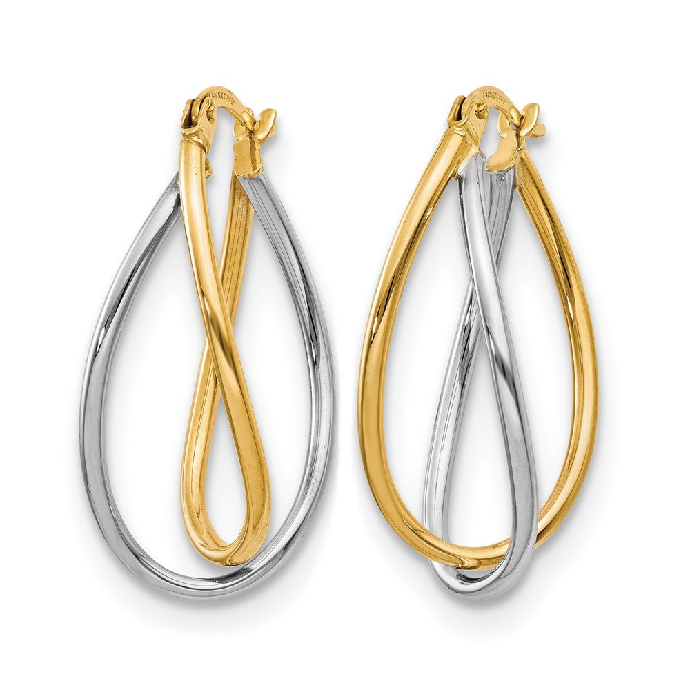 10K Two-tone Polished Fancy Earrings