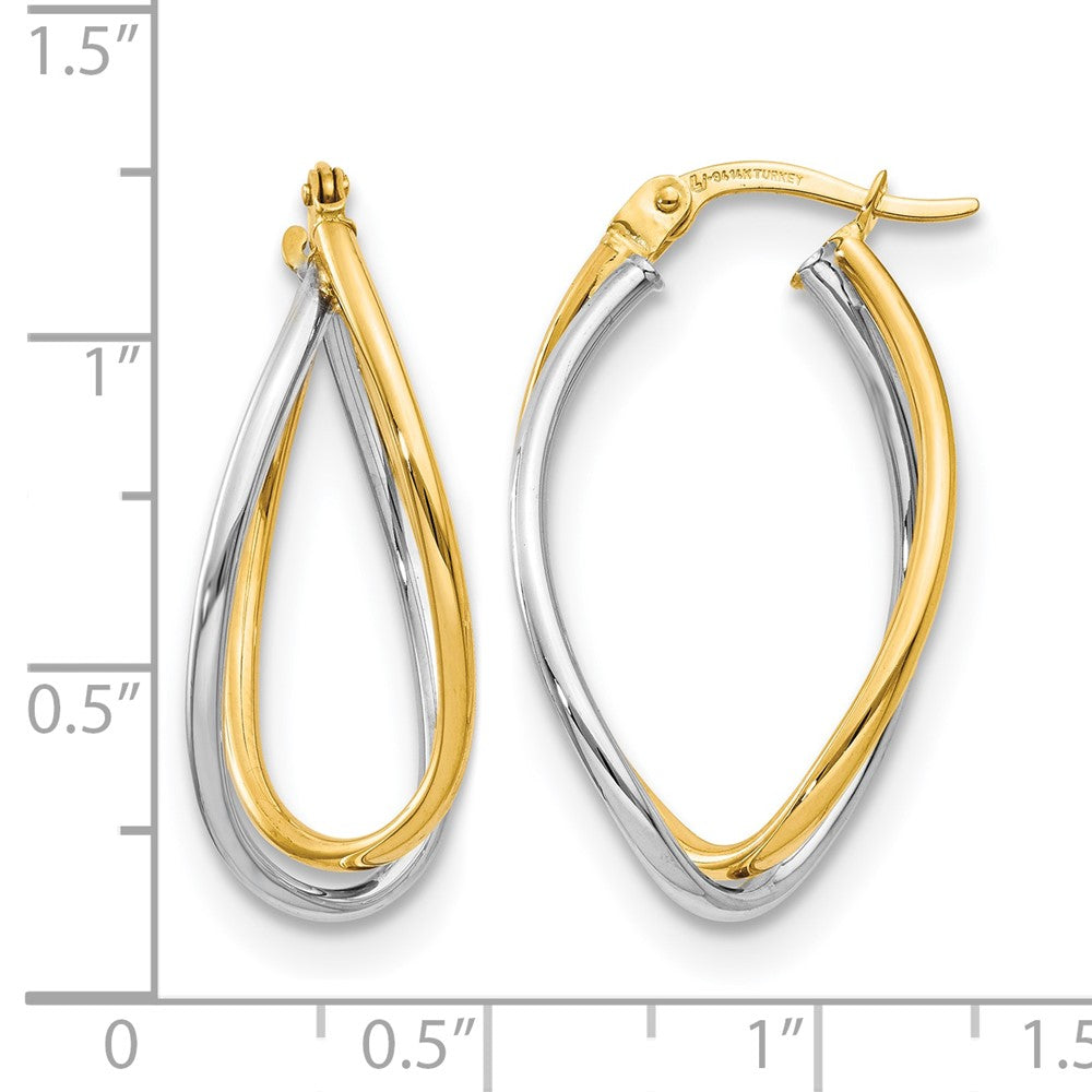 10K Two-tone Polished Fancy Earrings